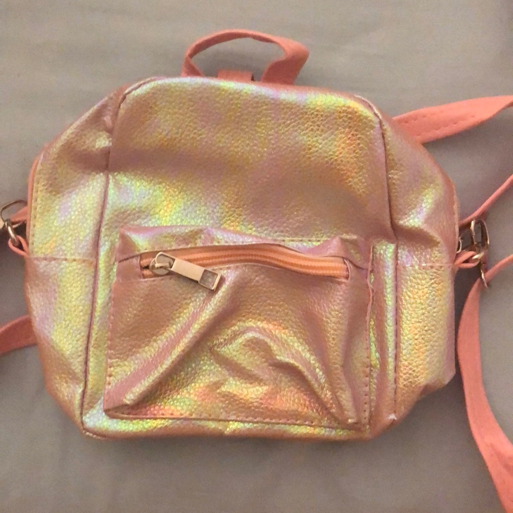 Holographic mini backpack